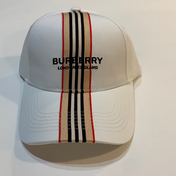 White Burberry Hat - Burberry London Cap - Picture 1 of 7